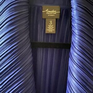 Chico's Travelers Jacket Navy Blue Size 3/18